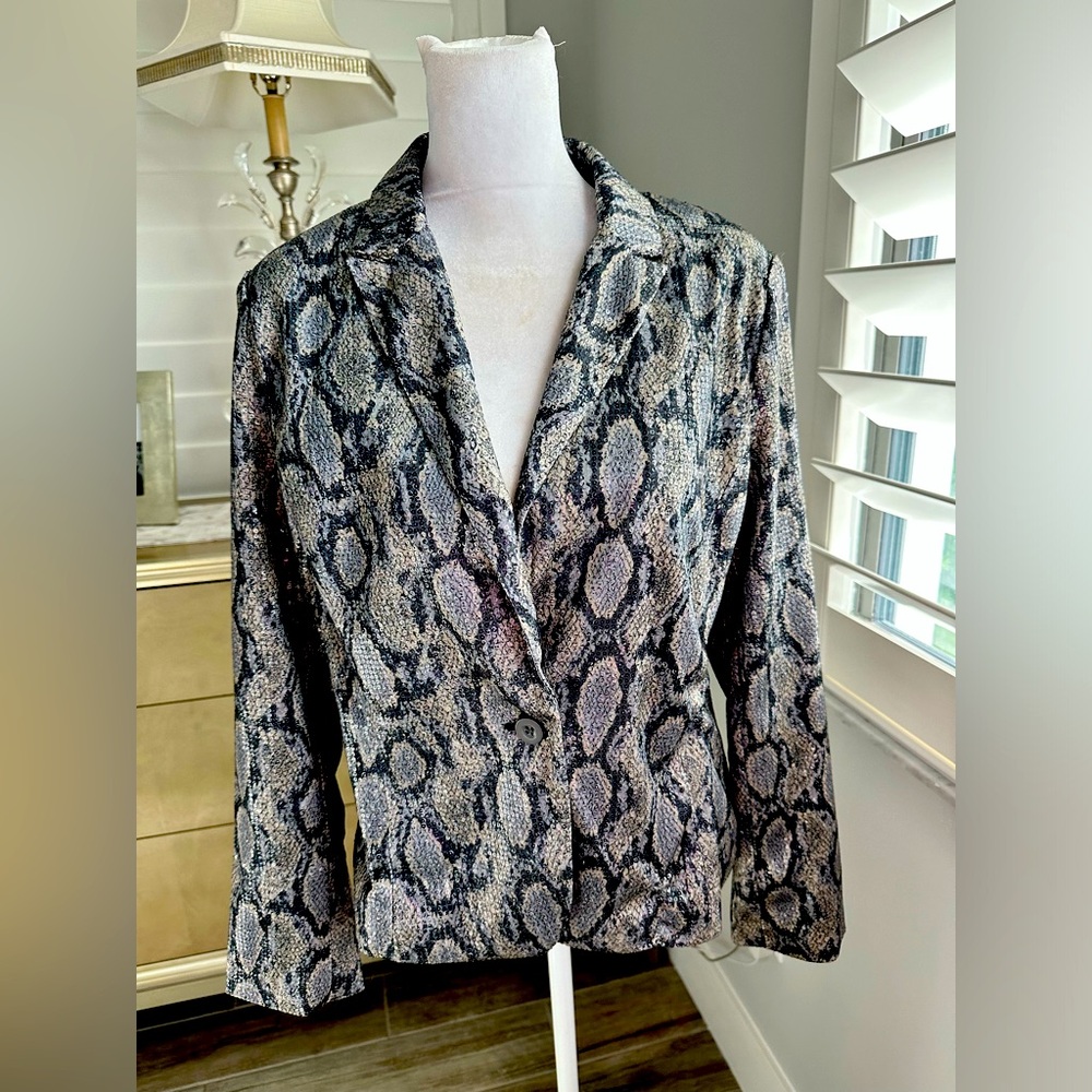Ice Cube Jacket, Payette Sequins in tones of gray, size Euro 42 (10-12)